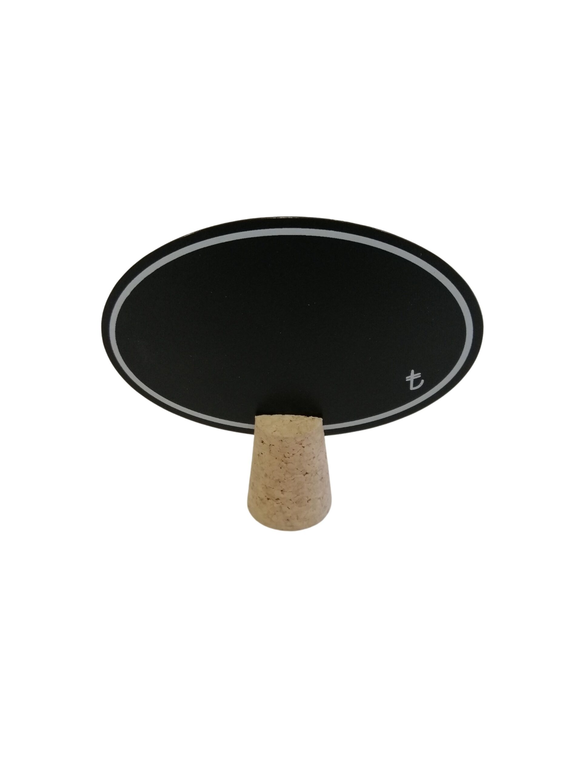 MANTAR AYAKLI KARA TAHTA OVAL FİYAT ETİKETLİĞİ (9cm x H:8,5cm) PVC Siyah Dekoratif Etiket Silinebilir Siyah Raf Etiketi Ürün Fiyat Etiketi