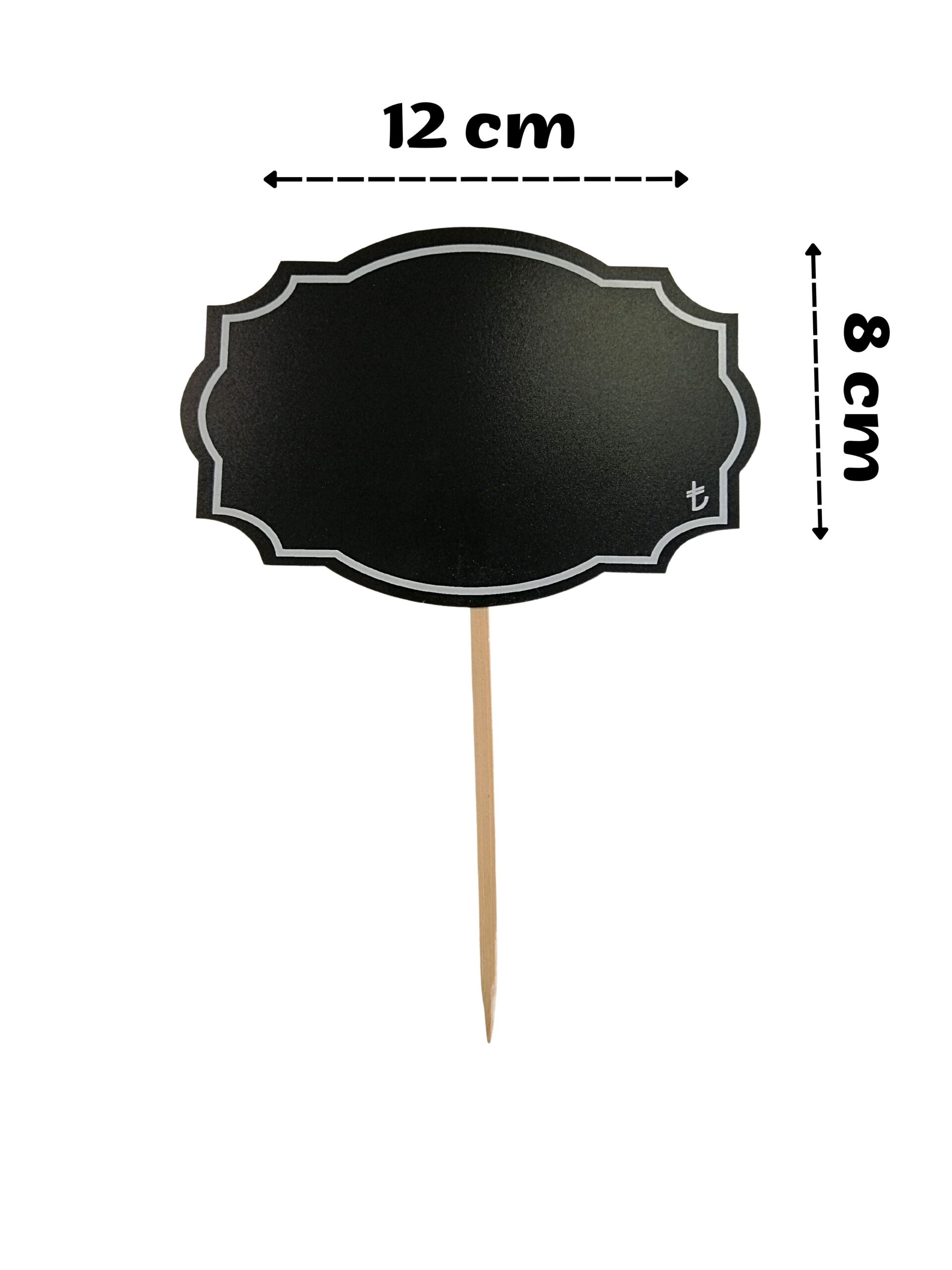 KARA TAHTA (12cm x H:8cm) BULUT SAPLAMALI 1647 Silinebilir Dekoratif Etiket ve Etiketlik PVC Siyah Etiket - Görsel 2
