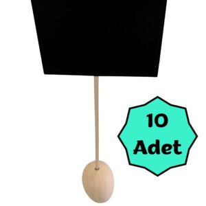 10 Adet KARA TAHTA Silinebilir Siyah Etiket (7cm x 5cm) SAPLAMALI ÇİZGİSİZ