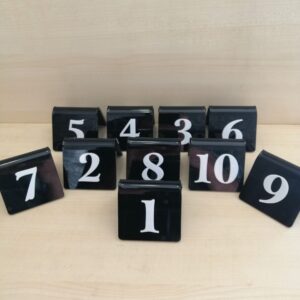 MASA NO 70X70MM(10 LU PAKET) SİYAH-BEYAZ Masa Numaraları, Pleksi Numeratörler, Çift Taraflı Numaralar, Pleksi Numara Takımı