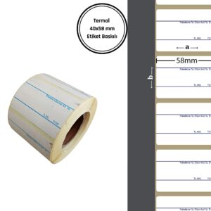 40X58 TERMAL YAPIŞKANLI Barkod ETİKET (500 LÜ) BASKILI Raf Etiketi Fiyat Etiketi