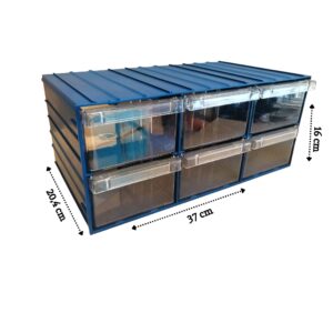 PLASTİK ÇEKMECELİ KUTU 120-6 (6 KUTULU)