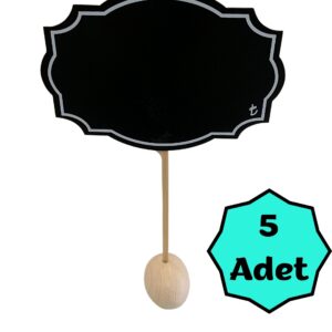 KARA TAHTA (12cm x H:8cm) BULUT SAPLAMALI 1647 Silinebilir Dekoratif Etiket ve Etiketlik PVC Siyah Etiket