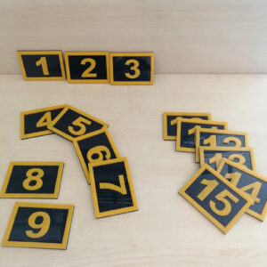 PEÇETELİK NO 5x5CM (15 Lİ PAKET) SİYAH-SARI (7915) 7xMasa Numaraları Peçetelik Numaraları Yapışkanlı Sayılar Pleksi Numeratör Yapışkanlı Sayılar