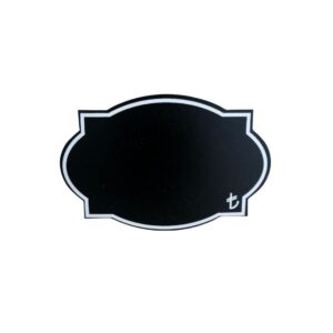 KARA TAHTA (9cm x H:6cm) OVAL KÖŞE KARE 1642 Silinebilir Dekoratif Etiket ve Etiketlik PVC Siyah Etiket