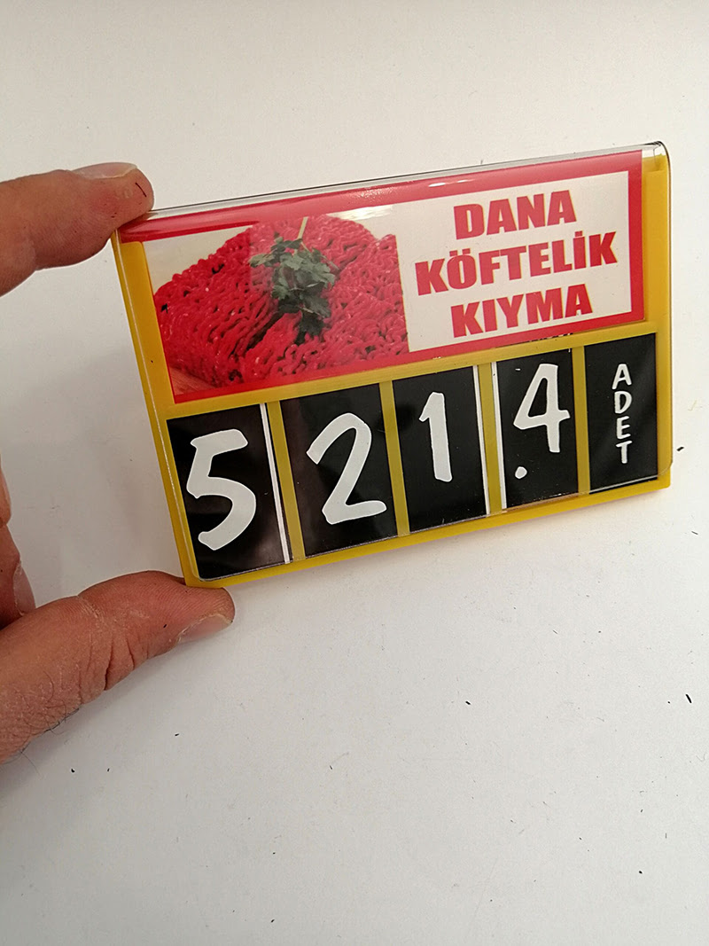 FİYAT KASETİ RAKAMLI 120X80 YENİ MODEL Ürün Etiketi, İsimlik Etiket Kaseti Rakamları Değişebilen Yeni Model Büyük Rakamlı - Görsel 4