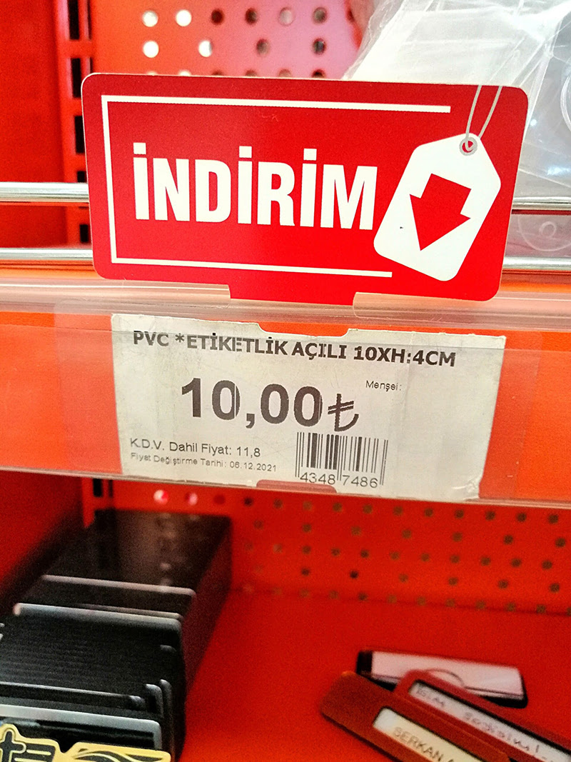 KULAKÇIK ‘YERLİ ÜRETİM VE İNDİRİM’ Raf Önü İkaz Etiketi Fiyat Etiketliği Uyarı Etiketi Bilgilendirme Etiketi - Görsel 2