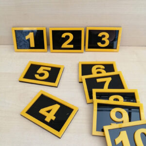 PEÇETELİK NO(10 LU PAKET) SİYAH-SARI (7910)Masa Numaraları Peçetelik Numaraları Yapışkanlı Sayılar Pleksi Numeratör Yapışkanlı Sayılar