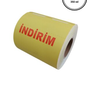 135X100 TERMAL KARTON ETİKET (350 Lİ) İNDİRİM BASKILI YAPIŞKANLI ETİKET