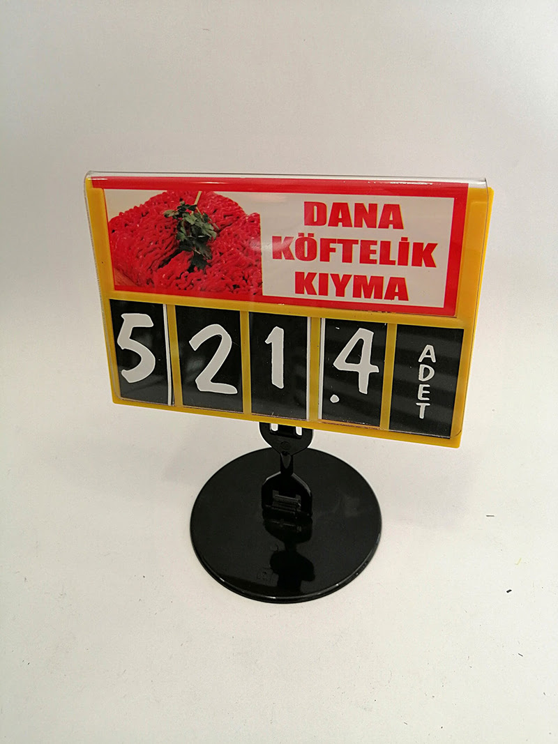 FİYAT KASETİ RAKAMLI 120X80 YENİ MODEL Ürün Etiketi, İsimlik Etiket Kaseti Rakamları Değişebilen Yeni Model Büyük Rakamlı - Görsel 7