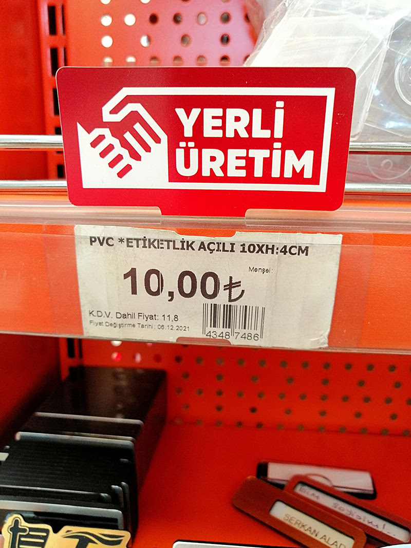 KULAKÇIK ‘YERLİ ÜRETİM VE İNDİRİM’ Raf Önü İkaz Etiketi Fiyat Etiketliği Uyarı Etiketi Bilgilendirme Etiketi - Görsel 7