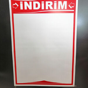 İNDİRİM BASKILI A2 ETİKET ADET 64X45 CM Po,ster Etiket Kağıt Etiket A2 Boyutunda İndirim Etiketi Satış Etiketi Karton Kağıt Etiket
