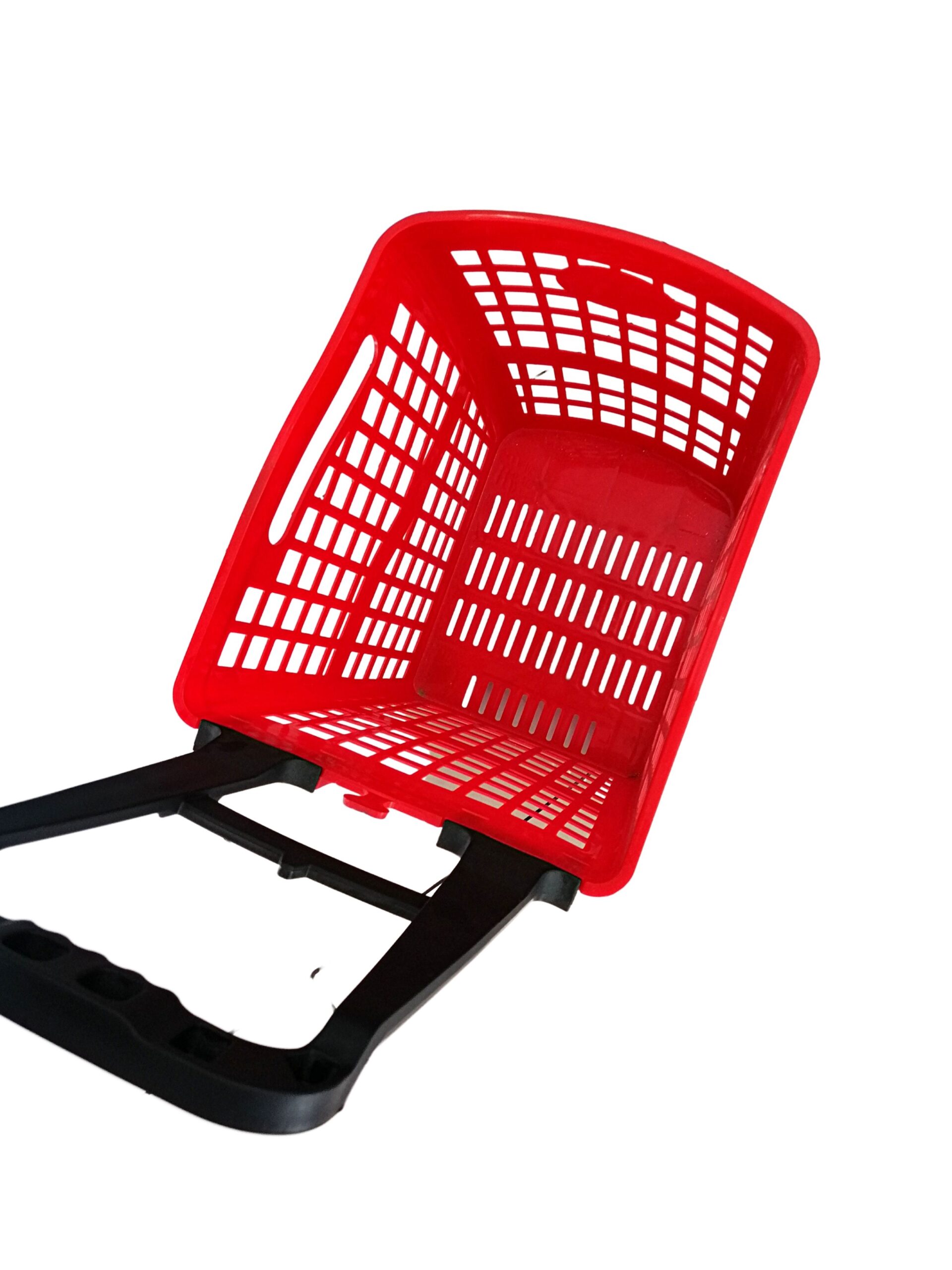 ALIŞVERİŞ SEPETİ 70 LT Mağaza Alışveriş Arabası Sepeti 4 Tekerlekli Saplı Plastik Market Arabası - Görsel 2
