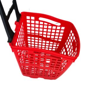 ALIŞVERİŞ SEPETİ 70 LT Mağaza Alışveriş Arabası Sepeti 4 Tekerlekli Saplı Plastik Market Arabası