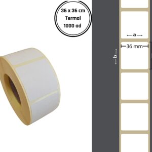 36X36 TERMAL YAPIŞKANLI Barkod ETİKET(1000 Lİ) Raf Etiketi Fiyat Etiketi