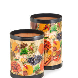 BİDON BAHARAT ÇAP:25CM H:40CM Özel Bidon Kraft Malzeme Nefes Alabilen Teşhir Depolama Baharat Kovası Bidonu