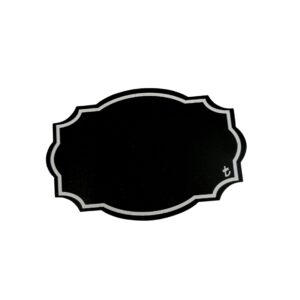 KARA TAHTA 9XH:6CM OVAL ELİPS KÖŞE 1643 Silinebilir Dekoratif Etiket ve Etiketlik PVC Siyah Etiket