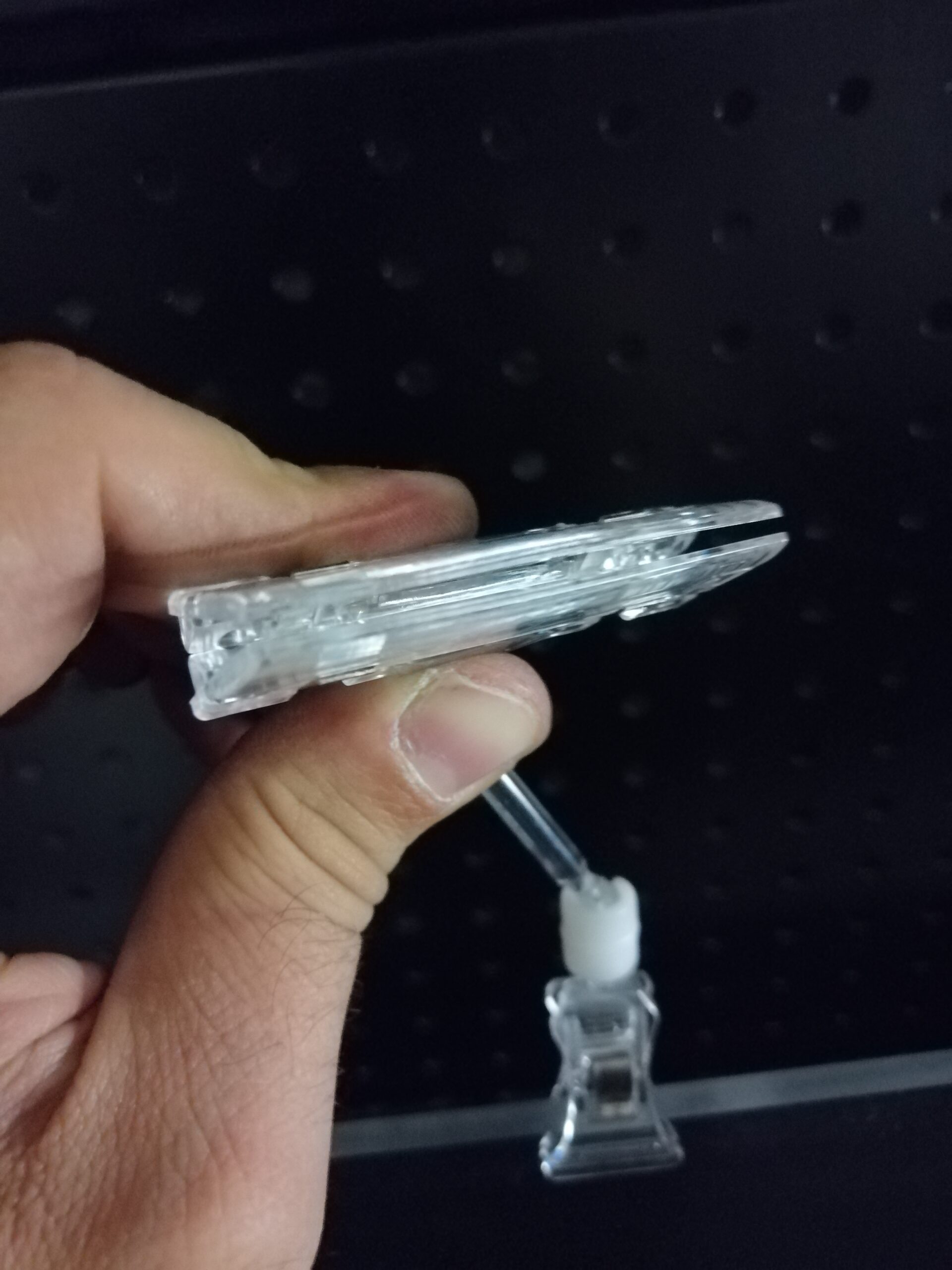 ŞEFFAF KÜÇÜK MANDAL KÜÇÜK MAŞA 50MM ÇUBUKLU ETİKETLİK mandallı etiket tutucu, mandallı fiyat etiketliği, mandallı etiketlik - Görsel 3