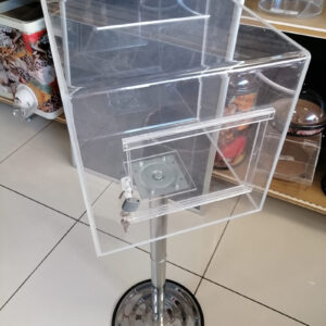 DİLEK ŞİKAYET KUTUSU KİLİTLİ AYAKLI 30X30X30 H:103CM Dilek ve Şikayet için Kutu Form Kutusu Pleksi