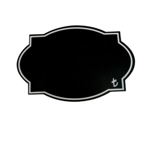 KARA TAHTA (12cm x H:8cm) KÖŞELİ OVAL 1646 Silinebilir Dekoratif Etiket ve Etiketlik PVC Siyah Etiket