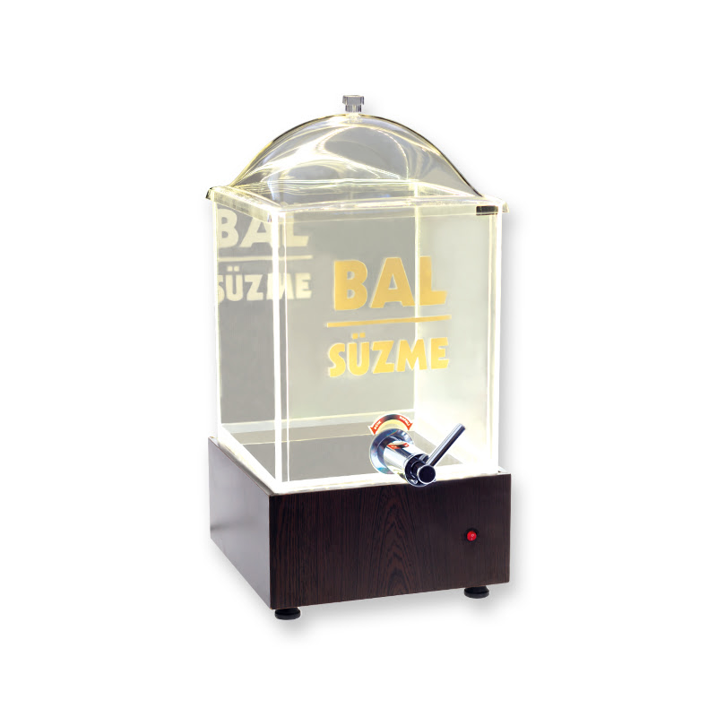 MUSLUKLU KUTU KARE KÜÇÜK ISITICILI 27X27XH:51CM Şeffaf Ürün Teşhir Dökme Gıda Kutusu Şarküteri Bal Kutusu Isıtıcılı Gıda Kutusu Termoplast Şeffaf Ürün Kutusu