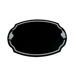 KARA TAHTA (12cm x H:8cm) OVAL Silinebilir Dekoratif Etiket ve Etiketlik PVC Siyah Etiket