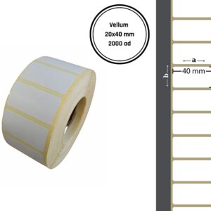 20X40 VELLUM YAPIŞKANLI ETİKET (2000Lİ) / Vellum Yapışkanlı Barkod Etiketi