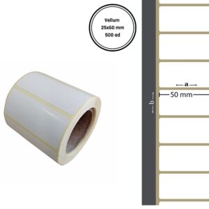 25X60 VELLUM YAPIŞKANLI Barkod ETİKET (500 Adet) Fiyat Etiketi Raf Etiketi