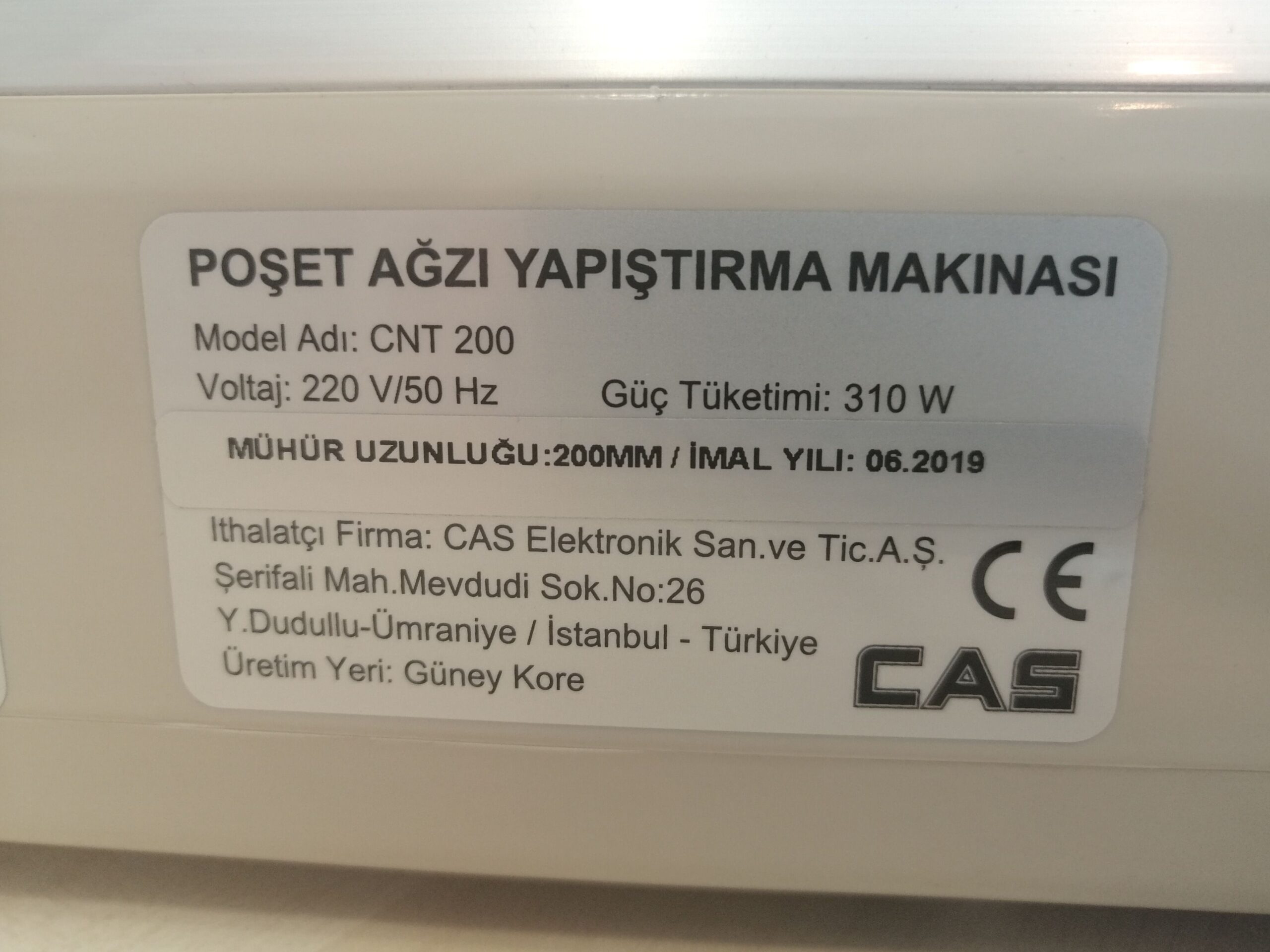 POŞET AĞZI KAPATMA MAKİNASI CAS CNT 400MM - Görsel 2