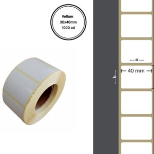 30X40 VELLUM Barkod YAPIŞKANLI ETİKET (1000Lİ) Fiyat Etiketi Raf Etiketi