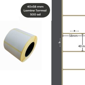 40X58 LAMİNE TERMAL Barkod YAPIŞKANLI ETİKET(500 LÜ) Fiyat Etiketi Raf Etiketi Soğultan Etkilenmeyen Etiket