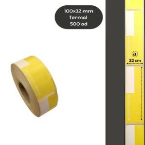 100X32 TERMAL YAPIŞKANLI Barkod ETİKET (500LÜ) Fiyat Etiketi Raf Etiketi