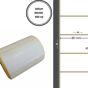 50X100 VELLUM YAPIŞKANLI Barkod ETİKET (500LÜ) Raf Etiketi Fiyat Etiketii Isı ve Işıktan Etkilenmeyen Etiket