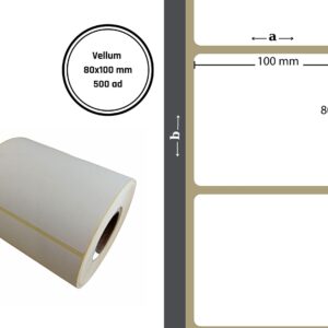 80X100 TERMAL YAPIŞKANLI Barkod ETİKET (500AD) Raf Etiketi Fiyat Etiketi Termal Rulo yapışkanlı etiket, yapışkanlı raf etiketi, yapışkanlı fiyat etiketi
