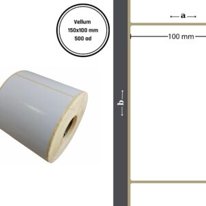 150X100 VELLUM YAPIŞKANLI ETİKET (500LÜ) / Vellum Barkod Etiketi, Yapışkanlı Raf Etiketi