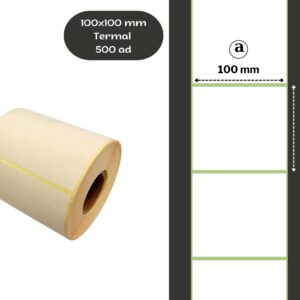 100X100 TERMAL YAPIŞKANLI Barkod ETİKET (500LÜ) Raf Etiketi Fiyat Etiketi