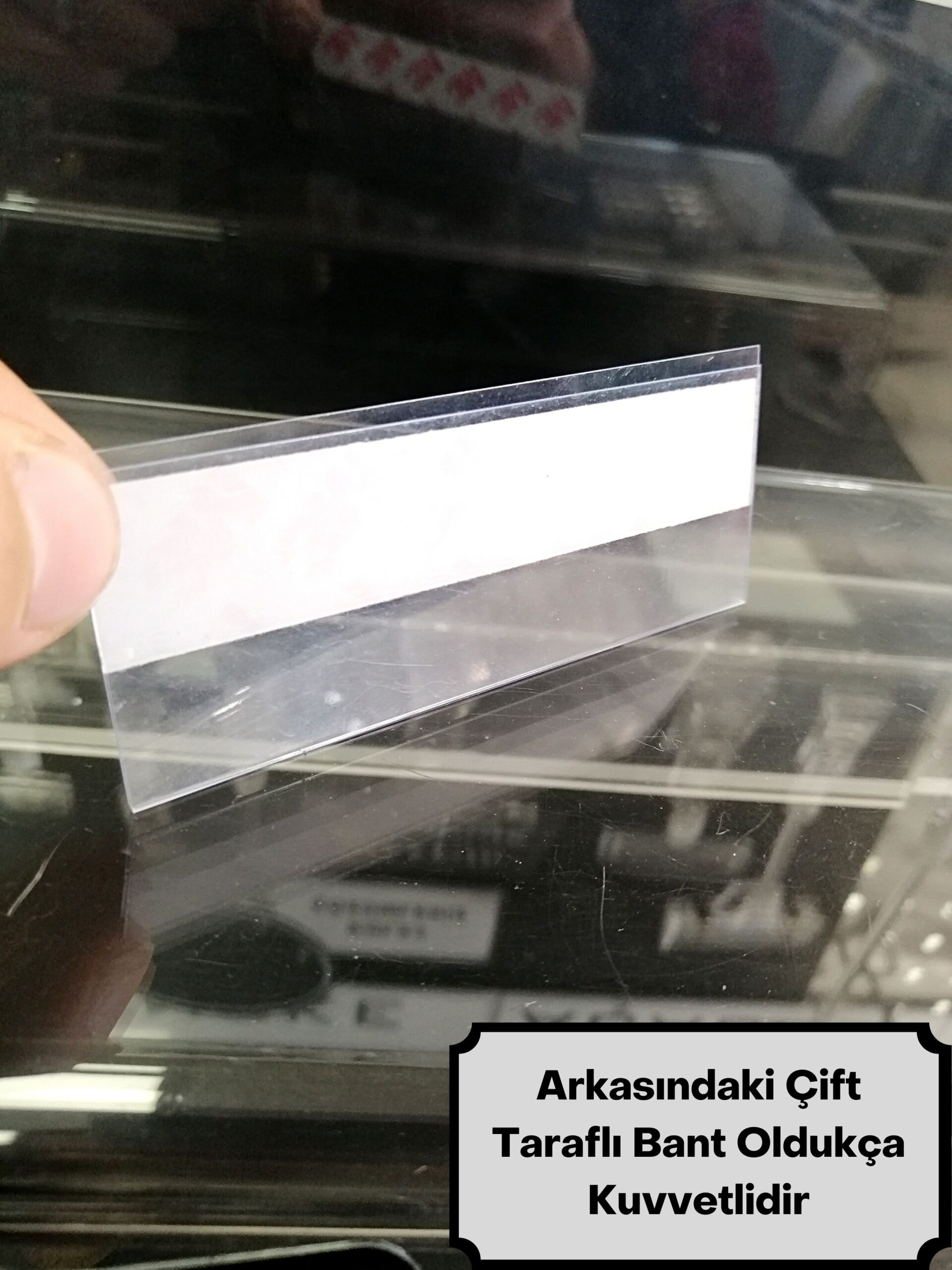 PVC YAPIŞKANLI ETİKETLİK 10 ADET 100X38MM pvc yapışkanlı etiketlik, yapışkanlı etiket tutucu, pvc etiket tutucu - Görsel 2