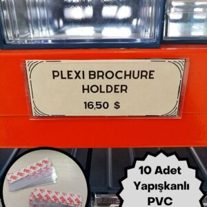 PVC YAPIŞKANLI ETİKETLİK 10 ADET  100X38MM pvc yapışkanlı etiketlik, yapışkanlı etiket tutucu, pvc etiket tutucu